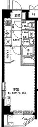 グランパーク新宿 1Kの間取図画像