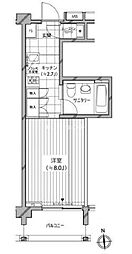 カスタリア麻布十番七面坂 ワンルームの間取図画像