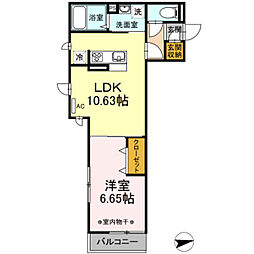 クレシア 3階1LDKの間取り