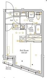 ミライズ中野哲学堂レジデンス ワンルームの間取図画像