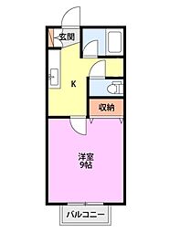 コーポ・サウスタウン 1Kの間取図画像