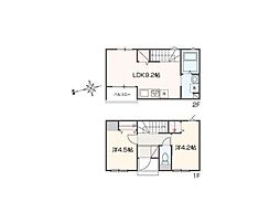 MELLAS浦安 2LDKの間取図画像