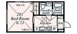 カトリエム湘南藤沢 1Kの間取図画像