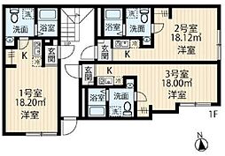 フィオーレ五反野II 1階ワンルームの間取り