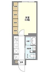 ウェルスクエア駒場東大前 3階1Kの間取り