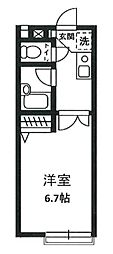 シェモア東中野 1階1Kの間取り