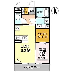 ミル・クレール和歌浦東 1LDKの間取図画像