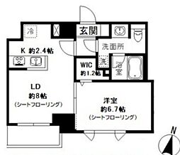 コートヒル本郷 6階1LDKの間取り