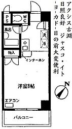 アクシス古淵 ワンルームの間取図画像