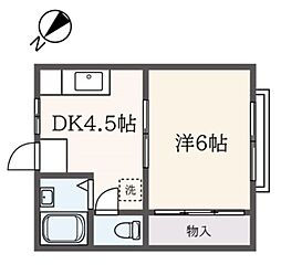 京急本線 京急鶴見駅 バス15分 寺尾中学校入口下車 徒歩3分の賃貸アパート 2階1DKの間取り