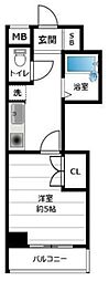 ロイヤルパレス目黒 1Kの間取図画像