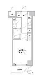 ドゥーエ新川崎 1Kの間取図画像