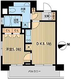 ラクラス田町 4階1LDKの間取り
