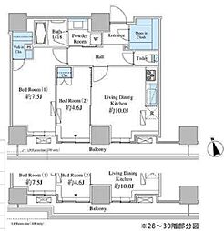 ベルファース芝浦タワー 2LDKの間取図画像
