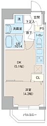 レオーネ池袋SOUTH 1DKの間取図画像