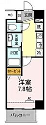 東京メトロ東西線 葛西駅 徒歩9分の賃貸マンション 2階1Kの間取り