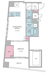 クレヴィアリグゼ西巣鴨 4階1LDKの間取り