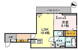 ユイット・マレ 1LDKの間取図画像