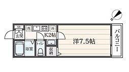 ツインビーファーム 1階1Kの間取り