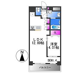 Allier鴻池元町 5階1LDKの間取り