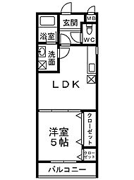 フジパレスヒルズビレッジ上穂積 1LDKの間取図画像