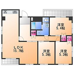 コーポ新田 3LDKの間取図画像