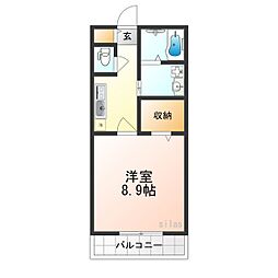Osaka Metro谷町線 出戸駅 徒歩8分の賃貸アパート 2階1Kの間取り