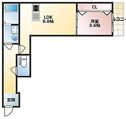 SunMark賀茂 1LDKの間取図画像
