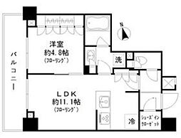 パークリュクス蒲田1丁目 2階1LDKの間取り