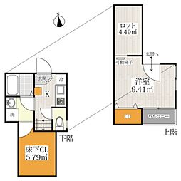 コンフォートベネフィス箱崎7 1Kの間取図画像