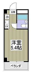 リバティハウス 1Kの間取図画像