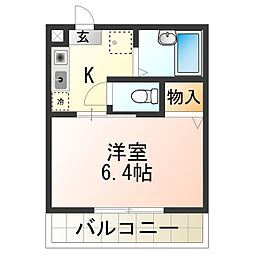 プチメゾン 1階1Kの間取り
