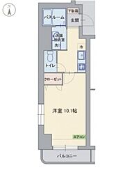 カナルフィー 2階1Kの間取り