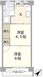 行徳マンション 2Kの間取図画像