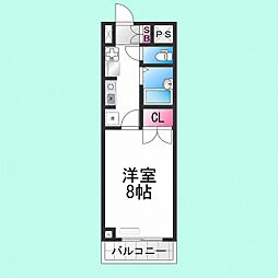 ヒストリカル堺 1Kの間取図画像
