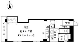 パレスマンション ワンルームの間取図画像