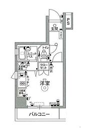 スカイコート東大前壱番館 ワンルームの間取図画像