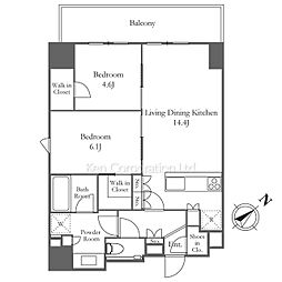 TheglowMitaSoHoResidence 2LDKの間取図画像