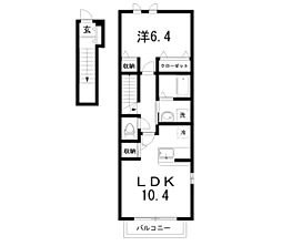 ハウス・パーシモン 1LDKの間取図画像