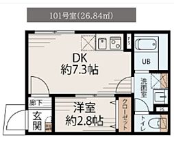 CASALUXE大島 1DKの間取図画像