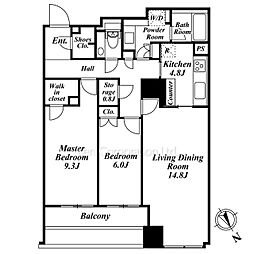 パークコート神宮前 2SLDKの間取図画像