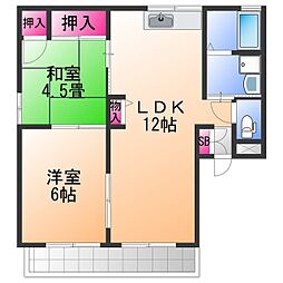 シーフェスタ貝塚 2LDKの間取図画像