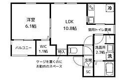 サン・シャトン 1LDKの間取図画像