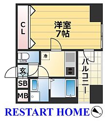 プロシード神戸元町 1Kの間取図画像