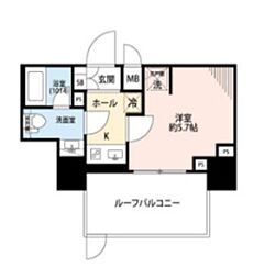 都営浅草線 戸越駅 徒歩9分の賃貸マンション 4階ワンルームの間取り