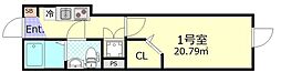 CFジオーレ南小岩 1階1Kの間取り