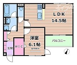 AF sweet 1LDKの間取図画像