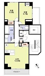THEHERONS 2LDKの間取図画像
