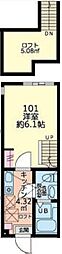 リブラ相模台 1Kの間取図画像