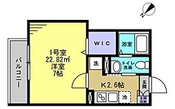 AJ津田沼018 1Kの間取図画像